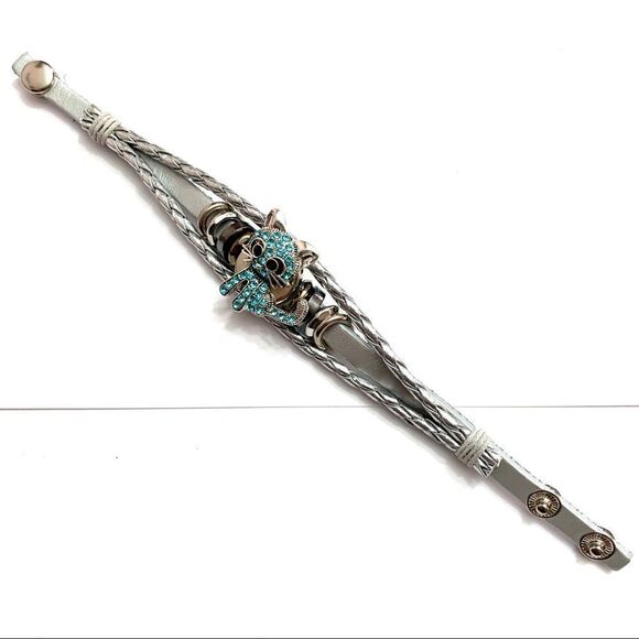 Kitty Bracelet Encrusted in Shiny Blue Gems (P3) - Picture 2 of 11